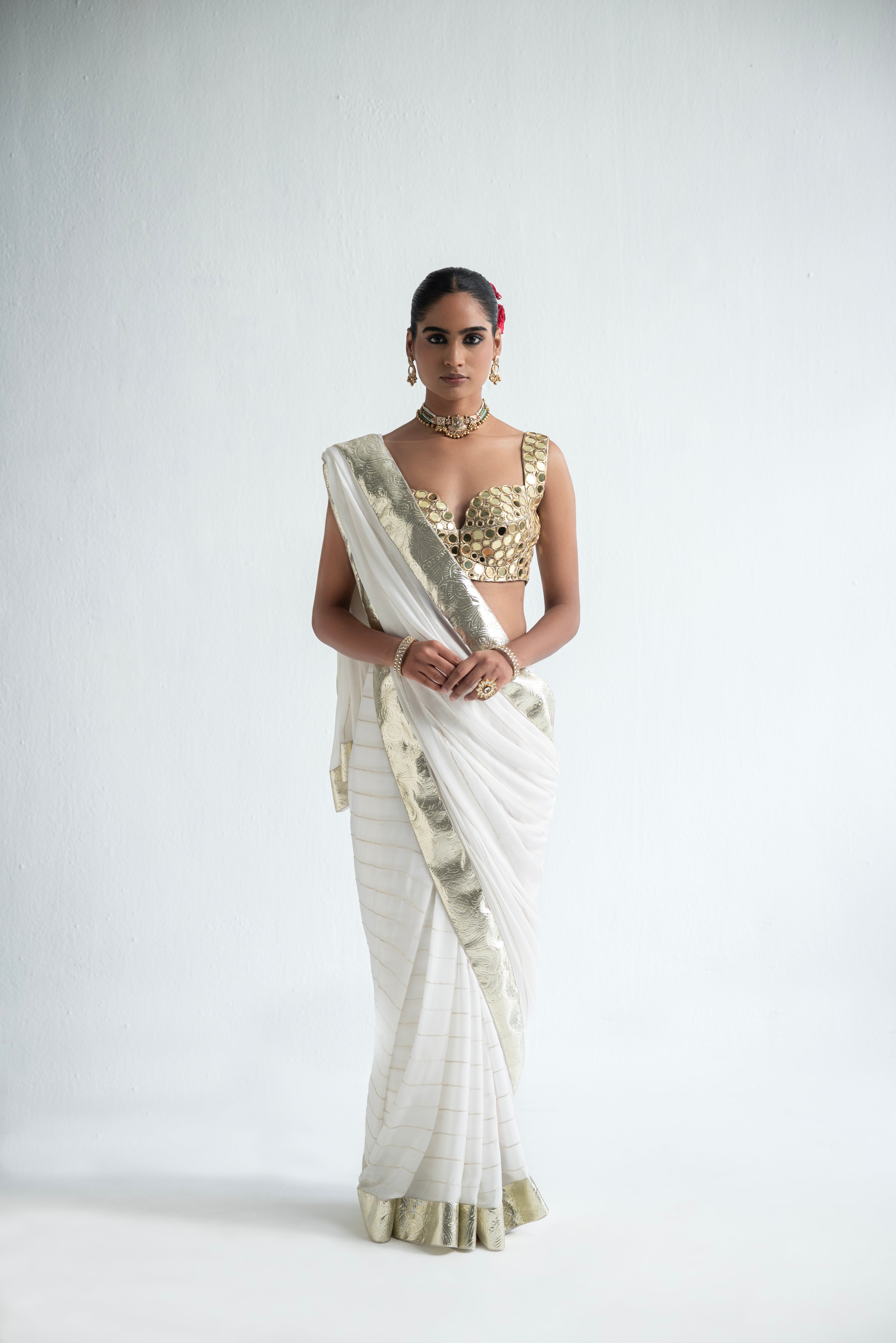 Chaand - Gold Mirror Saree