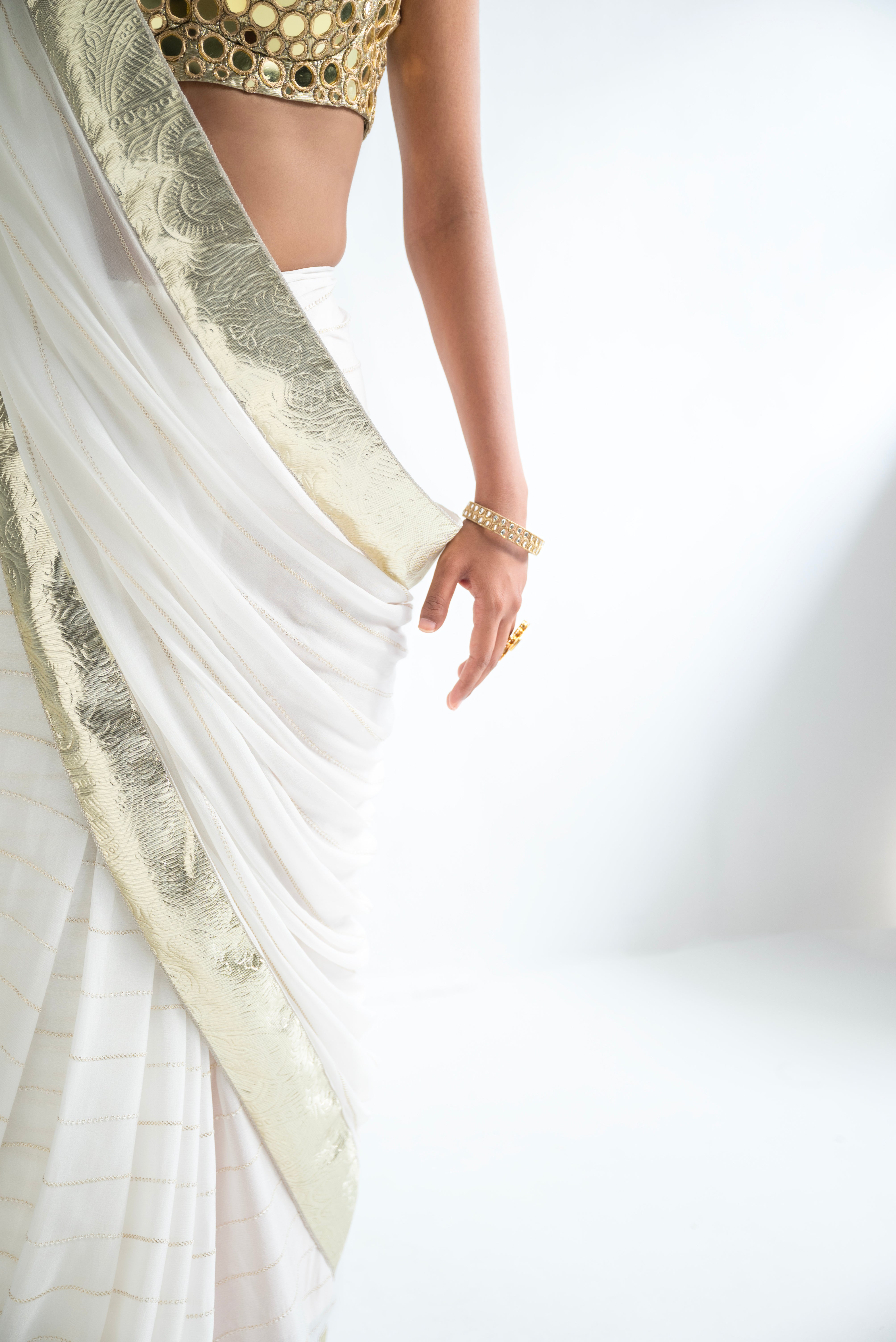 Chaand - Gold Mirror Saree