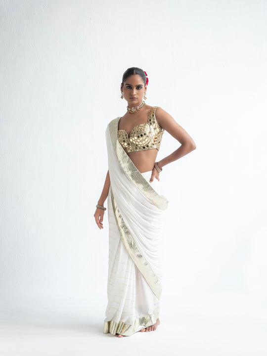 Chaand - Gold Mirror Saree