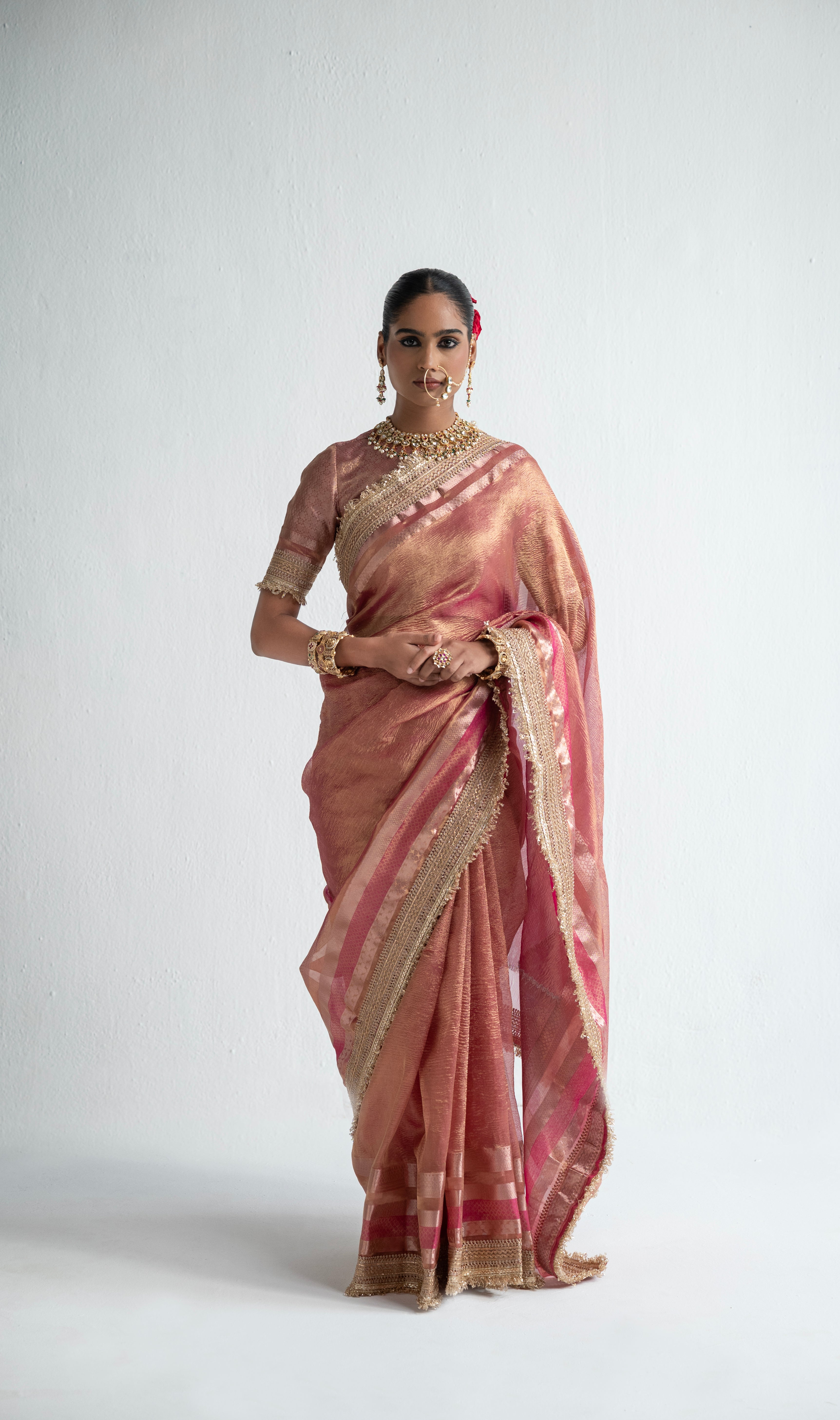 Mehr - Crushed Tissue Saree