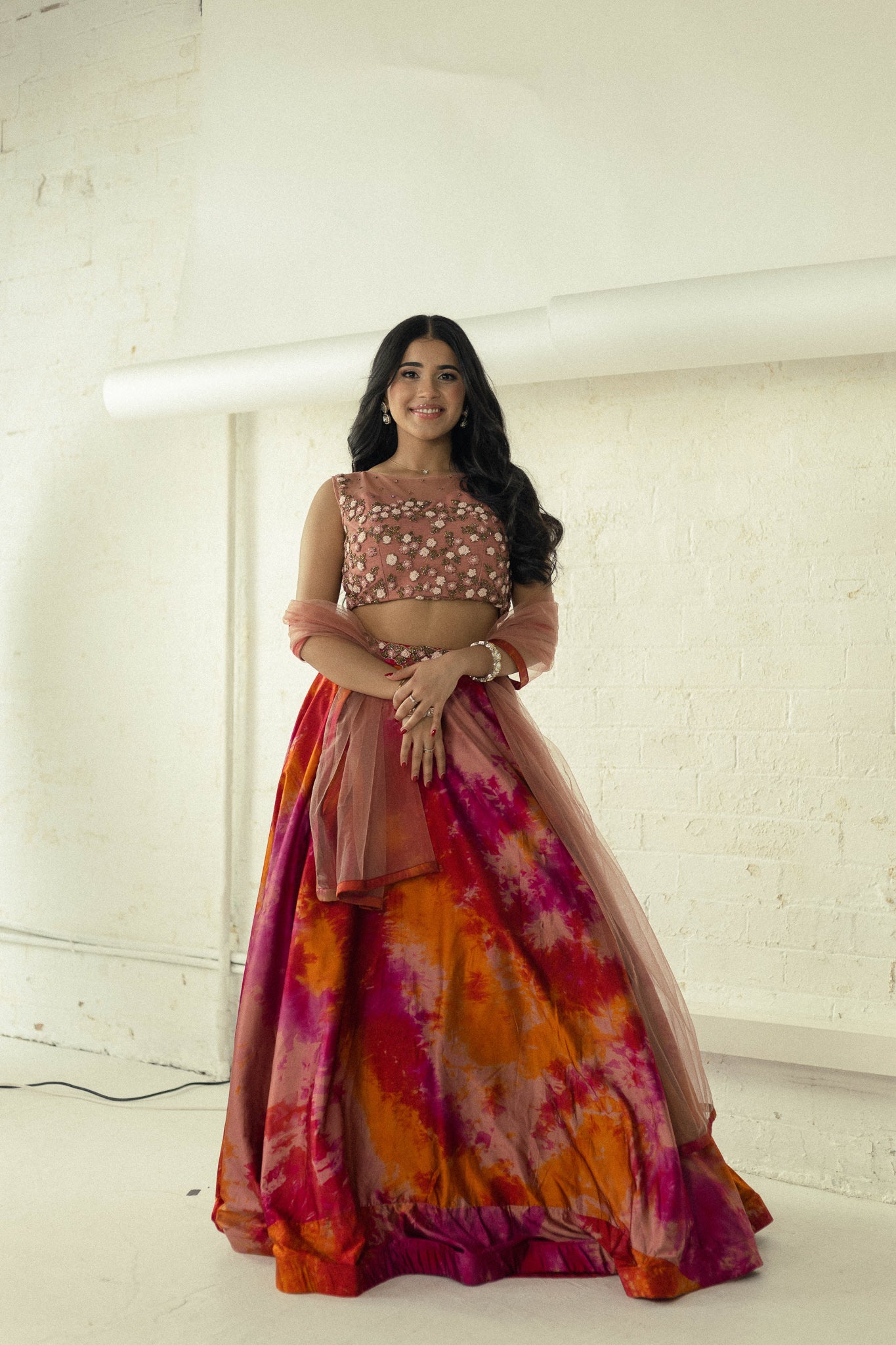 Revolve - Tie Dye Red Lehenga - TANTRUMTHELABEL