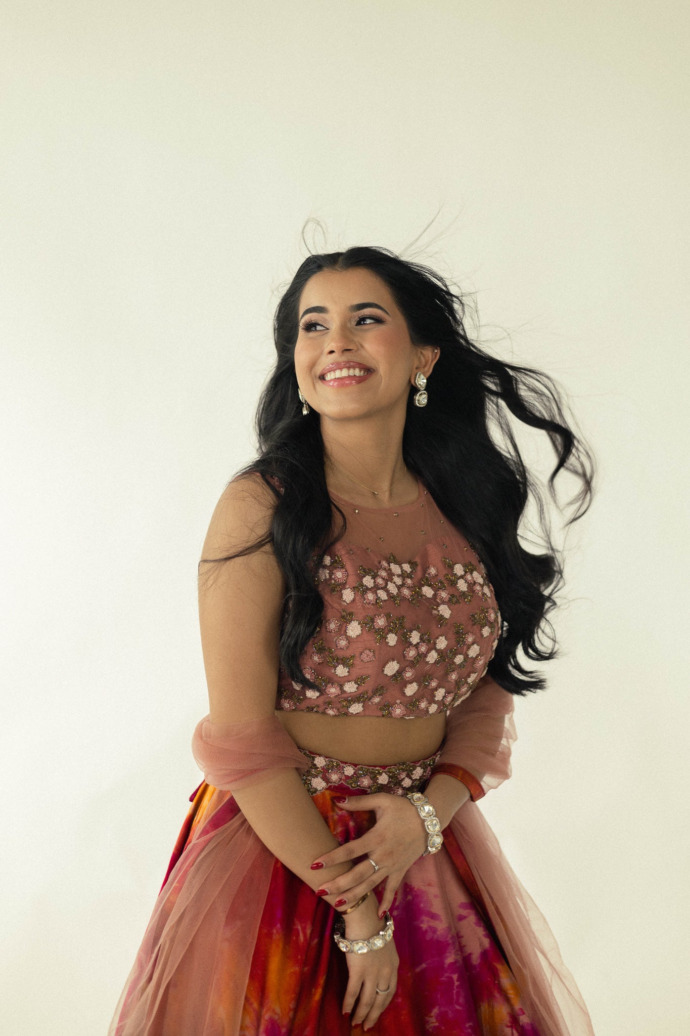 Revolve - Tie Dye Red Lehenga - TANTRUMTHELABEL