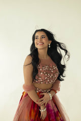 Revolve - Tie Dye Red Lehenga - TANTRUMTHELABEL