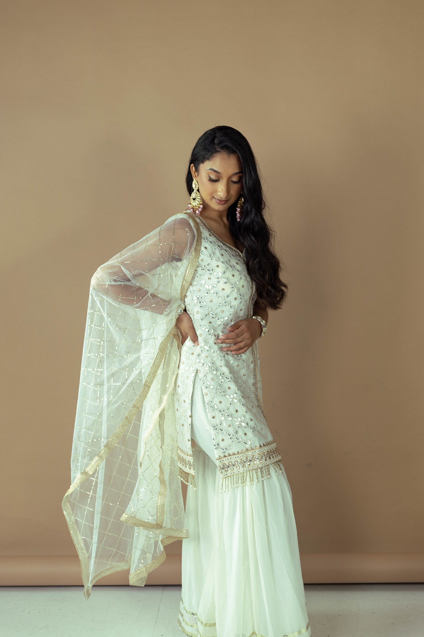 Mehbooba - White Sharara - TANTRUMTHELABEL