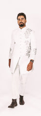 Winter Wonderland - White Bridal Sherwani - TANTRUMTHELABEL