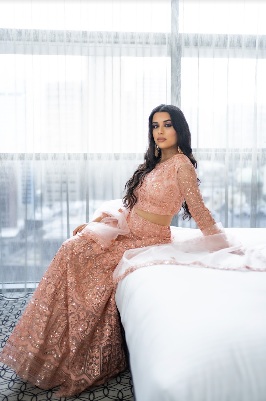 Priyanka - Peach Lehenga - TANTRUMTHELABEL