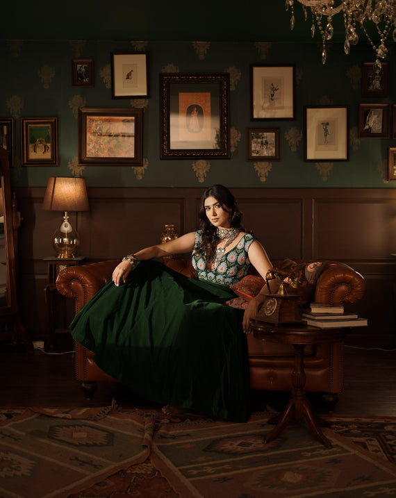 Aasira Lehenga- Green